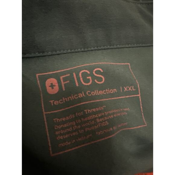 Women XXL Figs Rafaela Oversized Scrub Top Shirt Medical Hunter Green Nursing - Picture 6 of 6